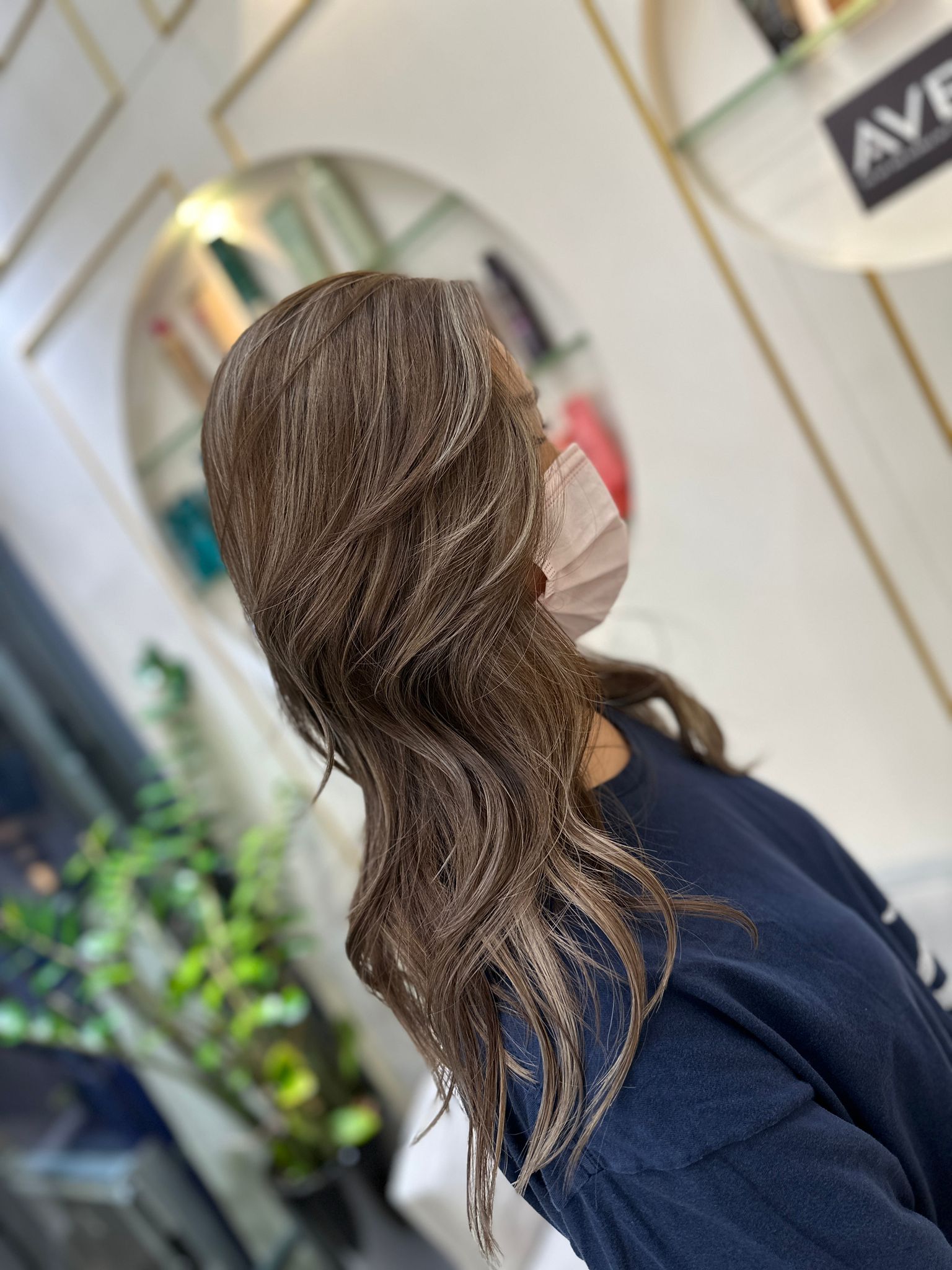 Dark ash brown straight style with a sleek fringe